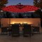 Dyed Polyester LED Offset Hanging Umbrella, 10x8.5 ft, 360 Tilt and Base